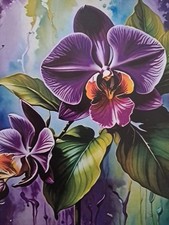 Stamped Cross Stitch Purple Orchids 11ct 40x50cm 26 Colors Toolkit Project Bag