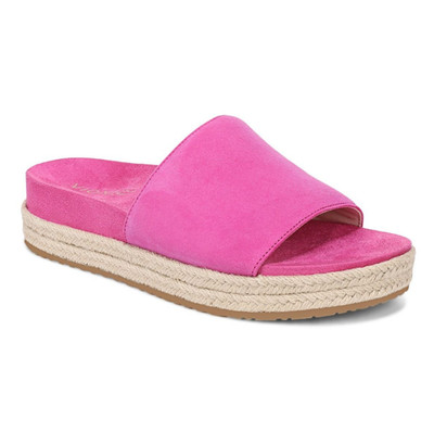 VIONIC Yasmina Platform Slide Sandal, Rose Violet Suede