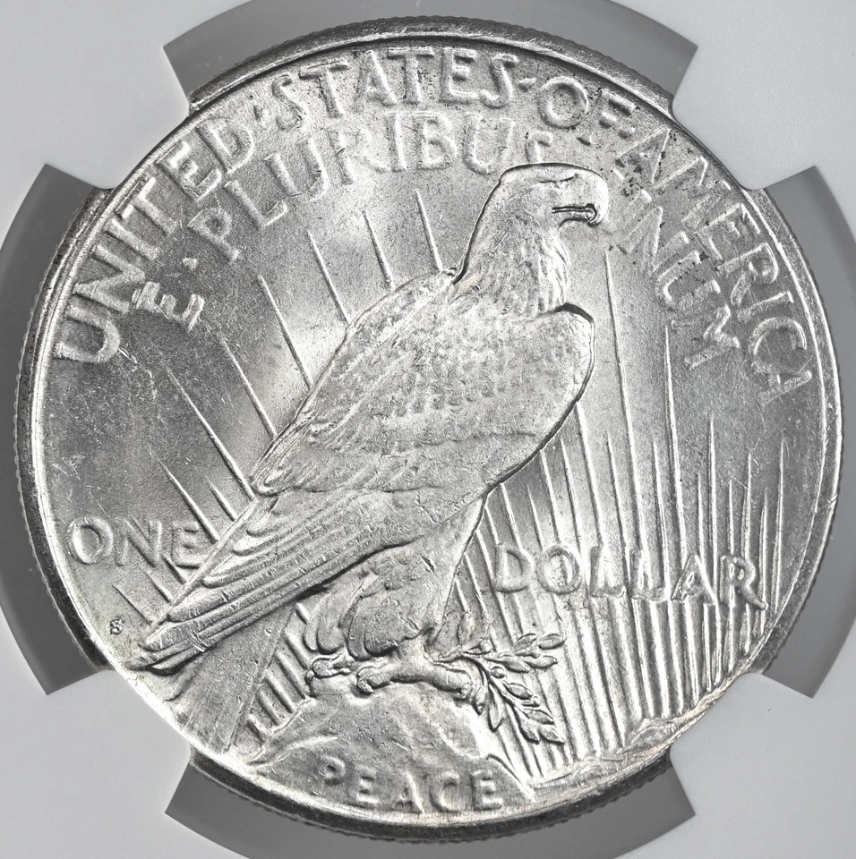 1924-S  $1 PEACE SILVER DOLLAR  "SAN FRANCISCO MINT"   NGC MS62 #8678139-018 - Image 3 of 4