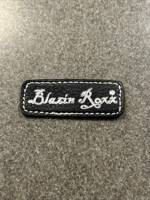 Blazin Roxx Brand Patch Hard Vinyl 7/8 X 2 3/8  Sew On Unique Stamped