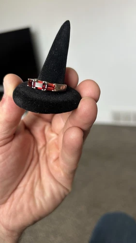 Vintage 925 Silver And Red Topaz Ring