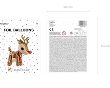 Reindeer Foil Balloon, 50 x 62 cm, Christmas Party Decoration