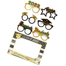 Assorted Color Graduation Paper Glasses Photo Booth Prop Reusable for Party