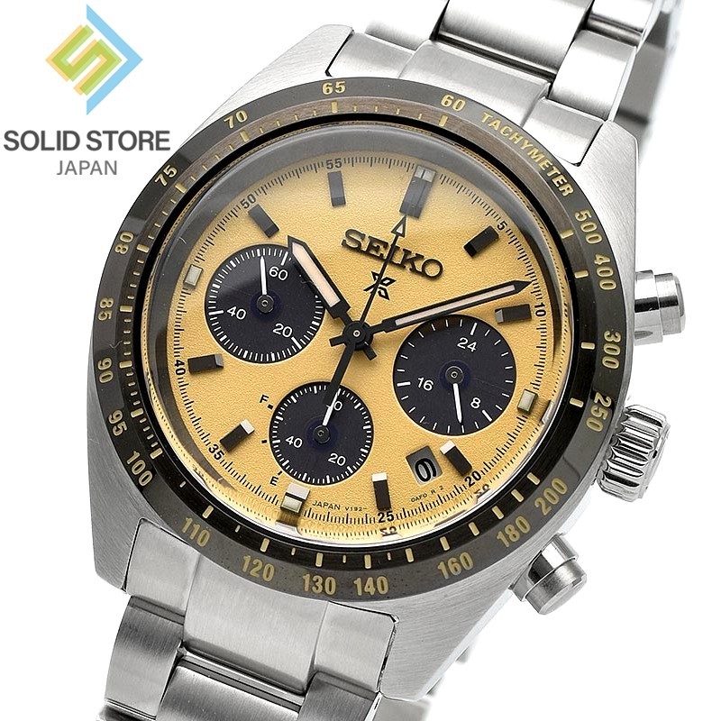 SEIKO PROSPEX SBDL089 SPEEDTIMER Solar Chronograph Watch Beige