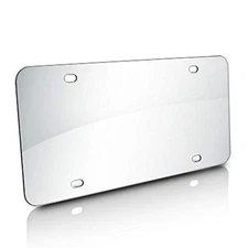 iPick Image - Blank Stainless Steel Mirror Chrome License Plate - 12" x 6"