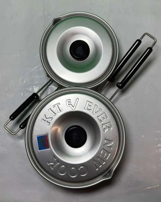 Vintage Evernew Tyrol Cooker Model 2-S Camping Pot Set - Japan Made Aluminum