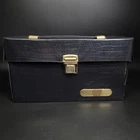 Vintage Nintendo NES 10 Game Storage Case Black Leather Carry Box Official OEM