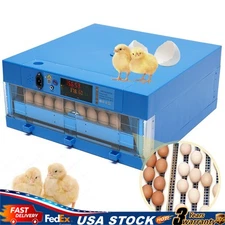2-in-1 Auto Egg Incubator 24-120 Eggs Dual-Power Digital Poultry Hatcher Machine