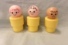Vintage 1974 Fisher Price Jumbo Little People Large Figure Lot of 3 @ 3.5"