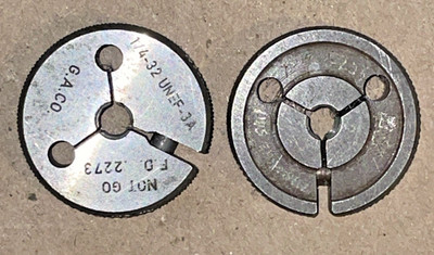 Martel USA Go No Go Gages 1/4-32 UNEF-3A NEF-3 Not Go .2273 Go .2297