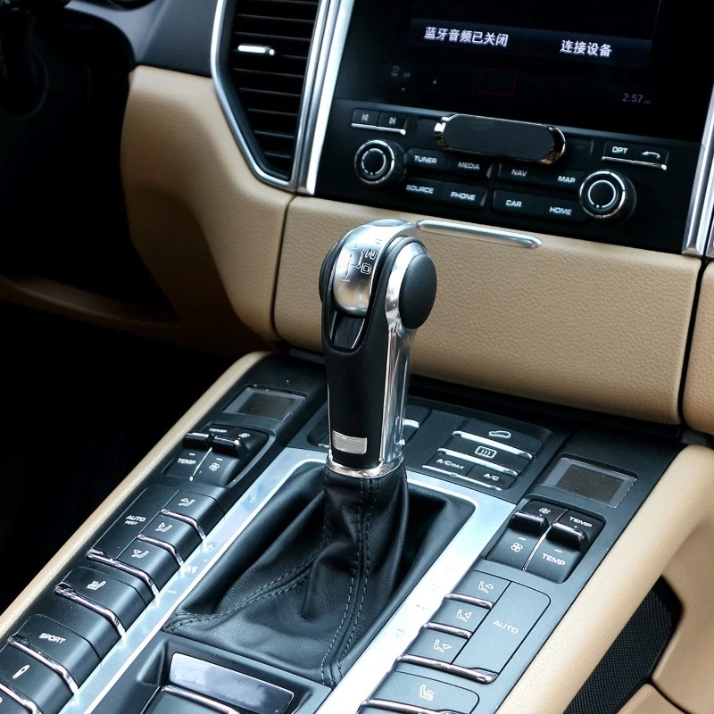 Suede Leather Carbon Fiber Gear Shift Knob Trim For Porsche Macan 718 2016-2021 - Image 4 of 4