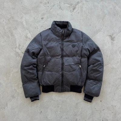 Chaqueta acolchada Schott NYC pequeña negra abrigo de plumón ropa exterior bombardero vintage cálido - Imagen 1 de 4