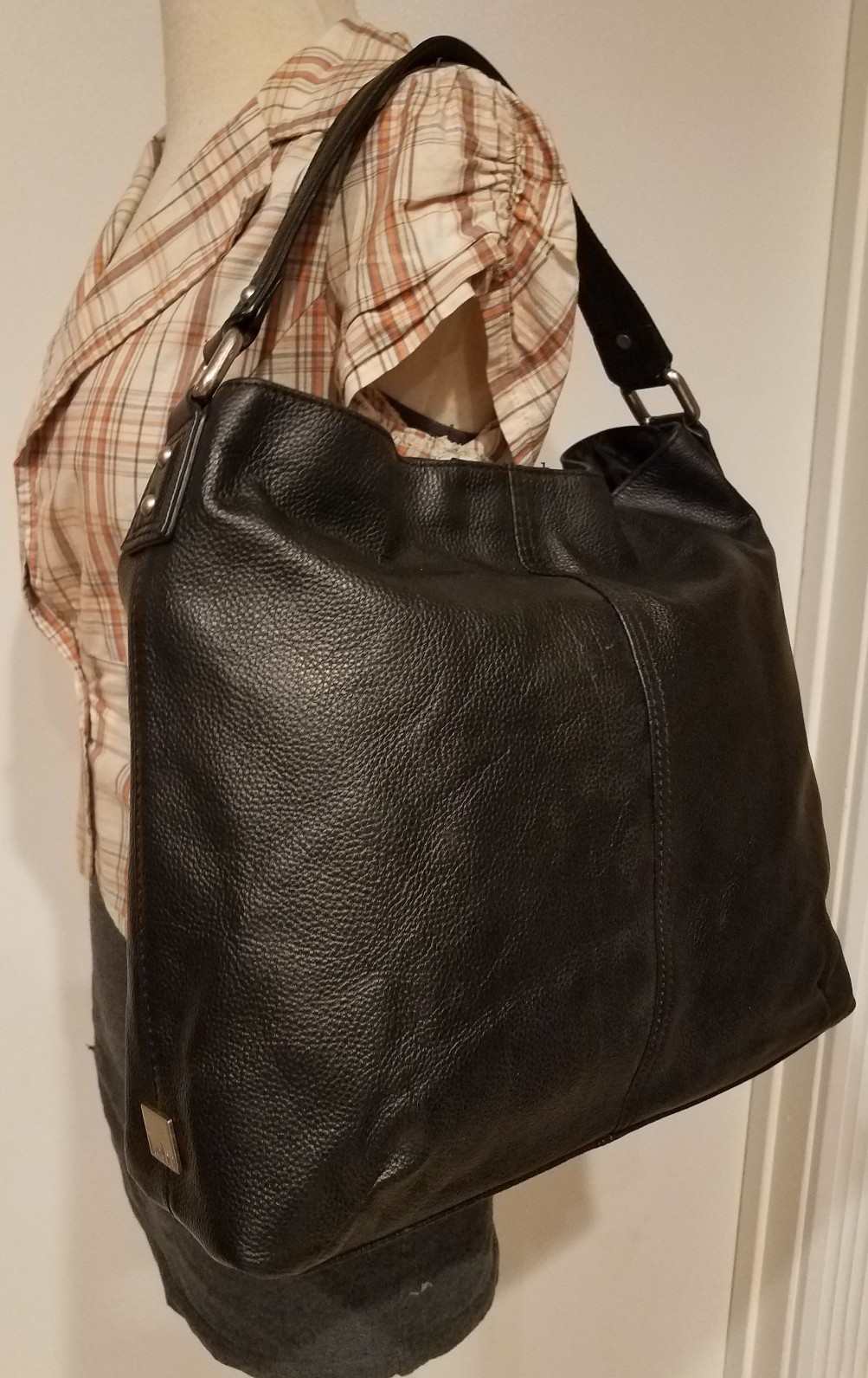 LARGE KOOBA PURSE TOTE SHOPPER BLACK PEBBLED LEATHER … Gem