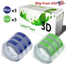 (3Blue+3Green) LabelTape Fit For Dymo 20008 Dymo 814580 Label Makers