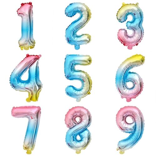 16" 32" 40" Inch Happy Birthday Foil Number Helium Balloons Pink Black Gold FR - Picture 37 of 49