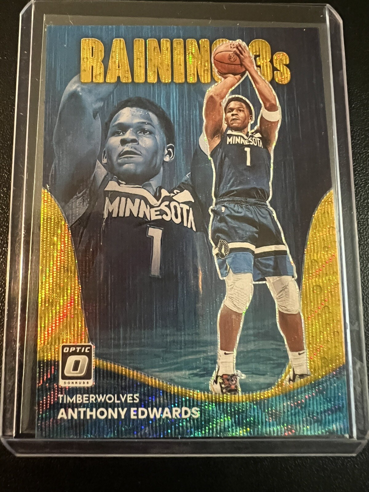 2022 DONRUSS OPTIC RAINING 3S  Gold ANTHONY EDWARDS /10
