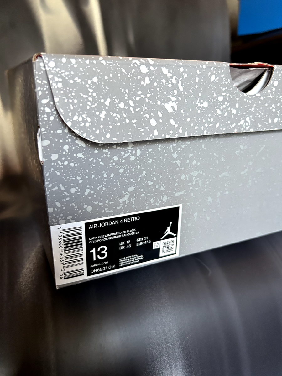 Size 13 - Jordan 4 Dark Grey/ Infrared 23 - Black | eBay