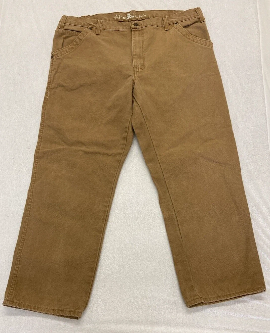 Dickies Men's Canvas Pants Size 40x30 Straight Leg Brown Carpenter Workwear