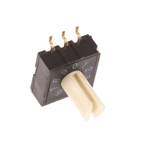 2Pcs RM3HAF-10 Rotary Dial Switch 10 0-9 Coding Switch Patch 3:3 With Handle - Photo 4/12