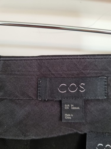 COS Pleated Trousers Size 34 Waist 29 Black Tapered Carrot Corpcore High Waist - Picture 10 of 10
