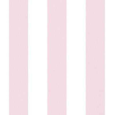 Profhome 381482-GU Kinder Tapete Streifentapete matt rosa weiß 5,33 m2