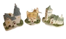 3 Russ Berrie & Co Collectible Miniature Cottages Neiman Marcus Peter James Tags