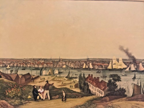 Hormiga francesa "Vue De Baltimore" puerto grabado por un grabador Garneray enmarcado - Imagen 3 de 12