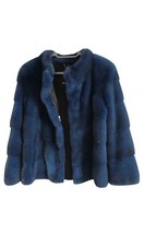 Navy Short Real Mink Coat