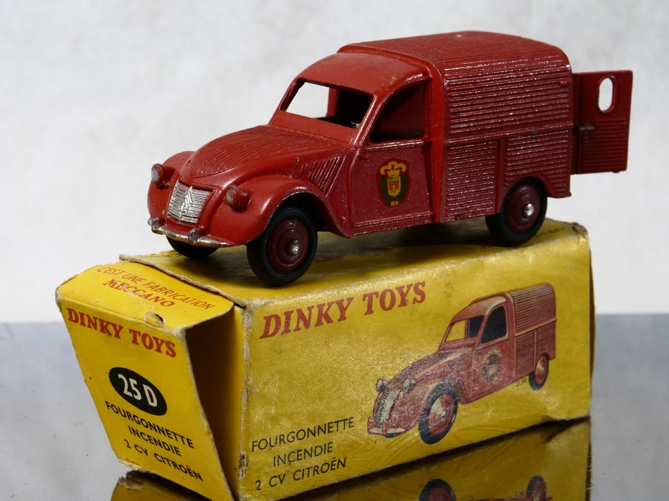 Dinky Toys 25D Citroën 2CV Fourgonnette Pompier - 1/43 - Dans Sa Boîte