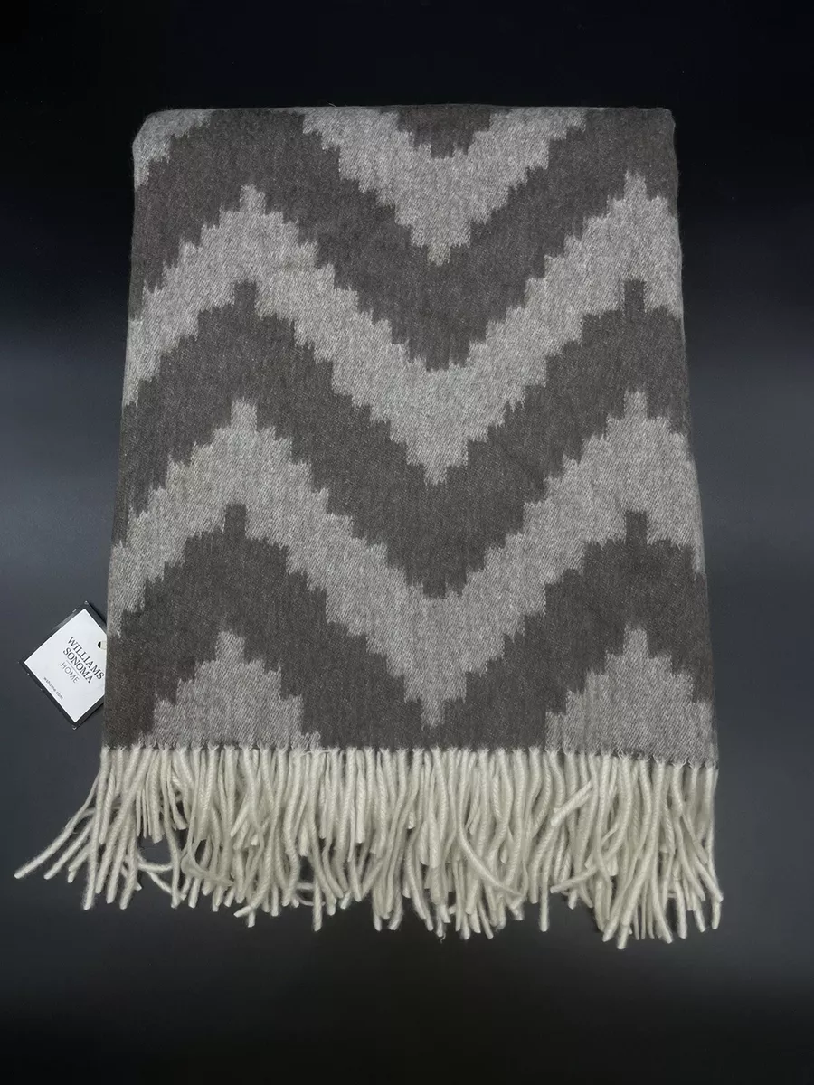 WILLIAMS SONOMA NOVELTY PATTERNED JACQUARD CASHMERE THROW 50x65