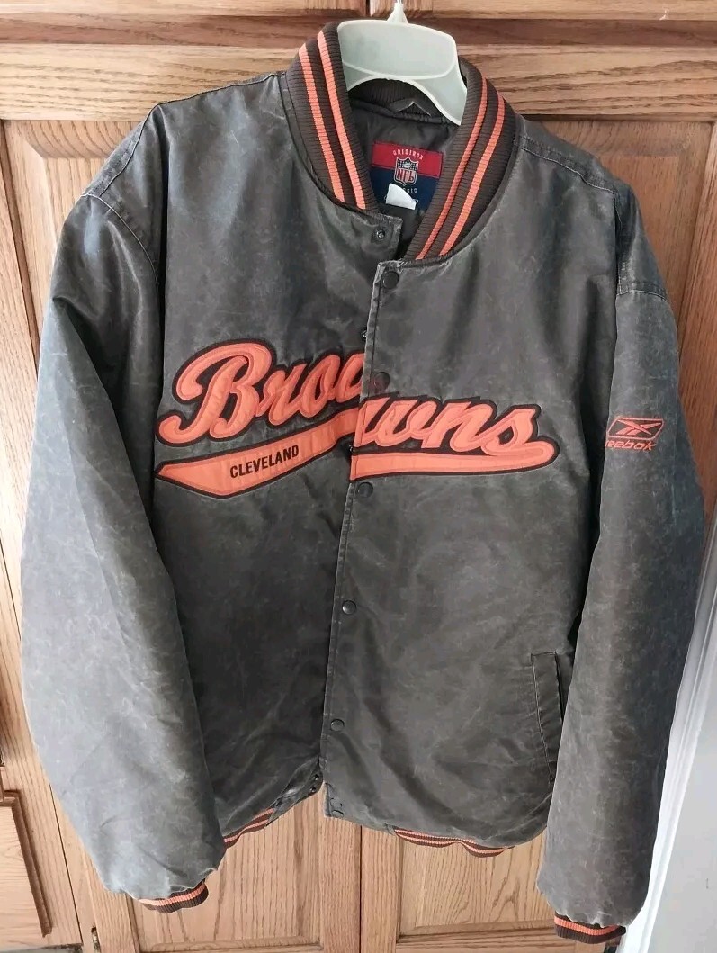 Cleveland Browns Reebok ジャケット XL VTG NFL CLEVELAND BROWNS REEBOK BOMBER JACKET GRIDIRON CLASSIC