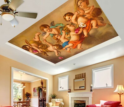 3D Cute Angel Baby NA3853 Ceiling WallPaper Murals Wall Print Decal AJ US Fay