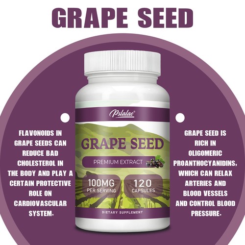 Grape Seed Extract 100mg-Antioxidant,Heart&Cardiovascular Health,Skin Whitening - Picture 6 of 12