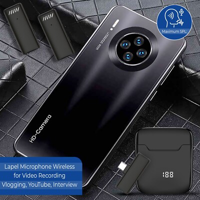 Lavalier Microphone Wireless Audio Video Recording Mini Mics For Android