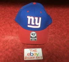 New York Giants NY 47 Brand NFL Captains Stretch Fit Football Cap Hat Blue/Red
