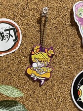 Zenitsu Agatsuma Demon Slayer Rubber Strap Charm Kimetsu Keychain Anime