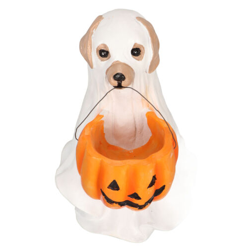 Adorable Halloween Ghost Dog Statue Resin Figurine For Halloween Party QH1 - Picture 3 of 23
