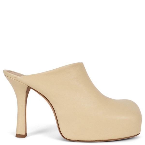 72042 Original Bottega Veneta Butter Beige Leder 2020 Kühn Plateau Muels Schuhe 36