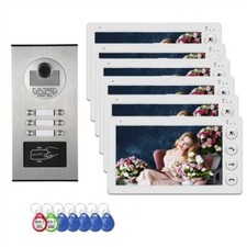 6 units 7inch monitor wired video Door phone kit indoor-outdoor video Apartment
