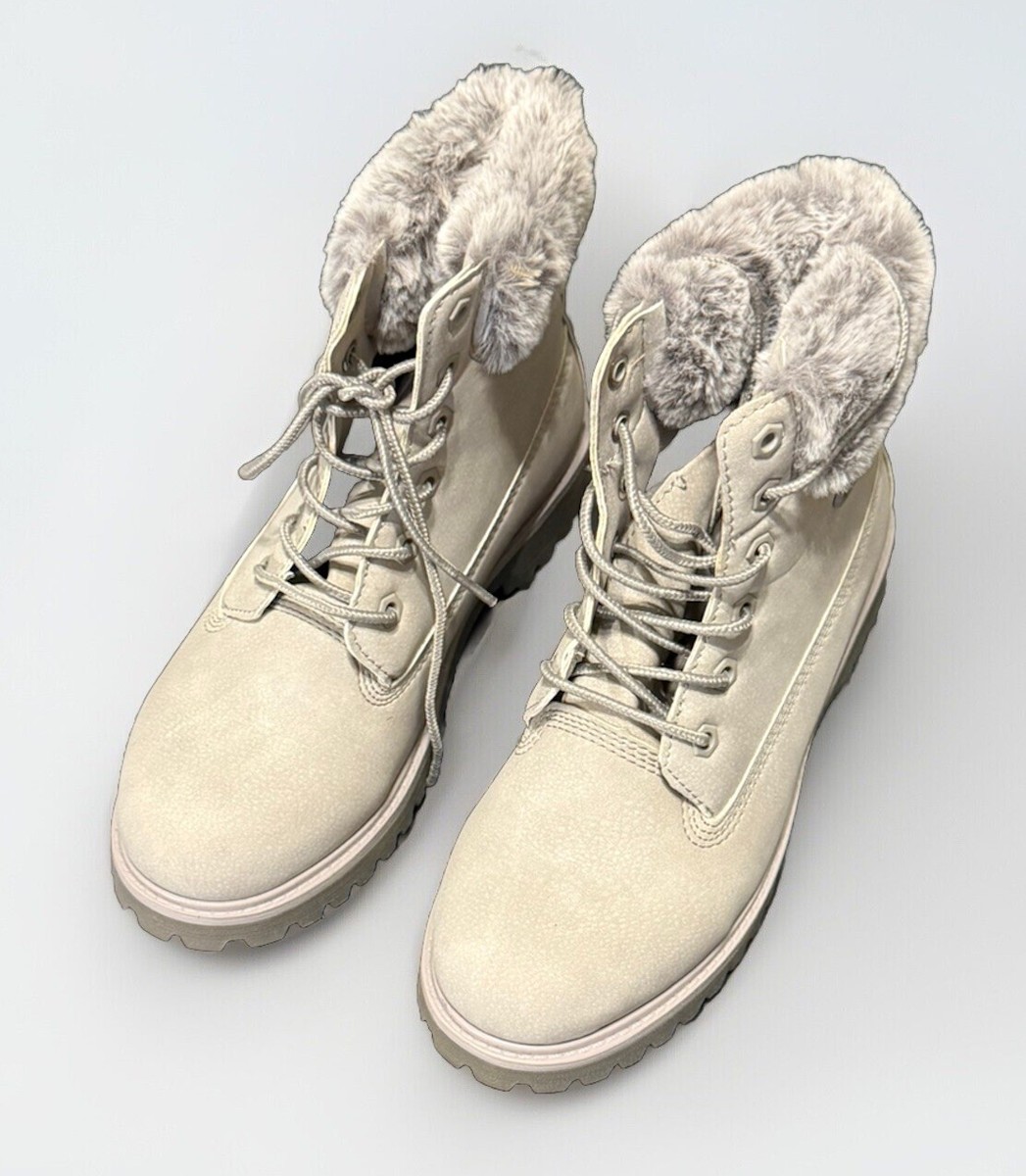 Lugz Boots Womens Convoy Faux Fur Lace Up WCNFGD-0338 New Grey