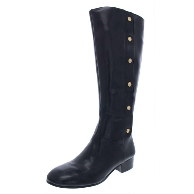 nine west black leather knee high boots