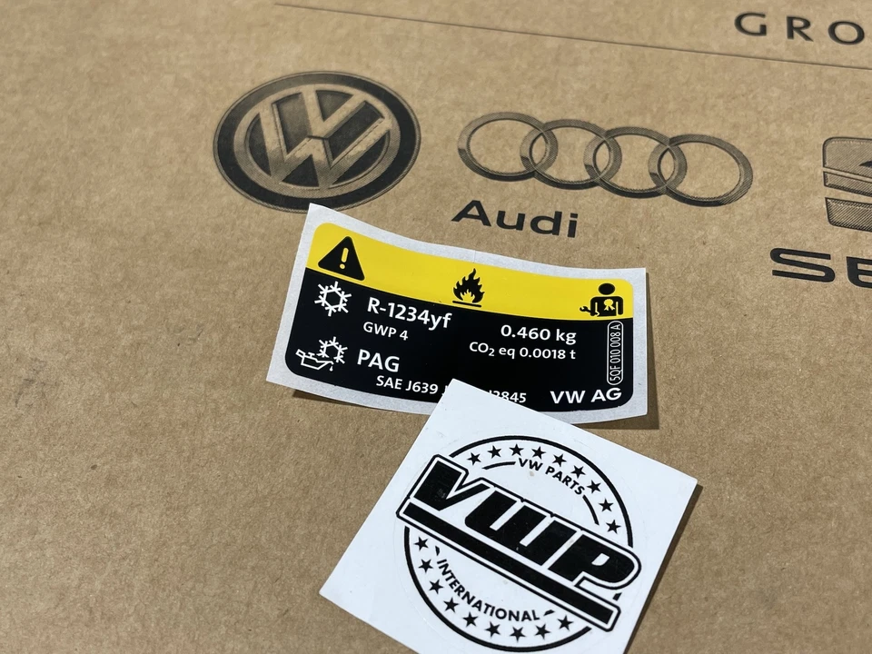 Calcomanía adhesiva atención advertencia bahía motor VW Audi nueva pieza original OEM Foto 3 de 3