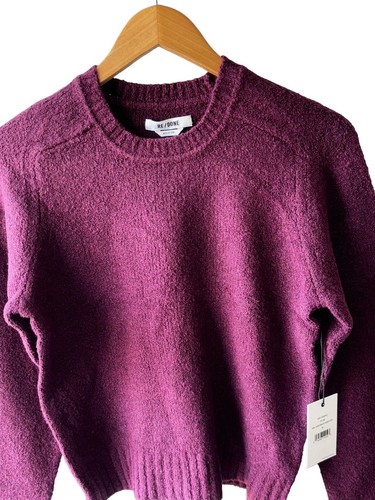 Maglione Pullover Re/Done Donna Taglia M Viola Prugna Anni 60 Rimpicciolito - Nuovo - Foto 2 di 7
