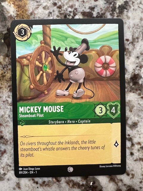 DISNEY LORCANA THE FIRST CHAPTER NON FOIL COMMON CARD MICKEY MOUSE 89/204