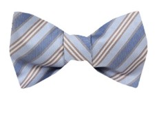 Men's 100 Silk Designer Stripe Self Tie Woven Bowtie- NWT