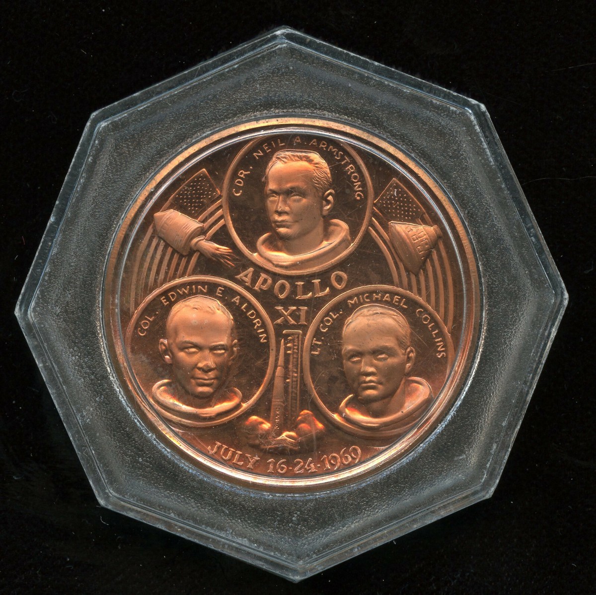 1969 MEN ON THE MOON COPPER MEDAL APOLLO XI One Small Step For