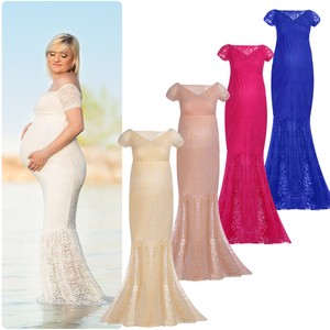 Lace Maternity Evening Dress Mermaid Pregnancy Babyshower Wedding Lace Maternity Evening Dress Mermaid Pregnancy Babyshower Wedding