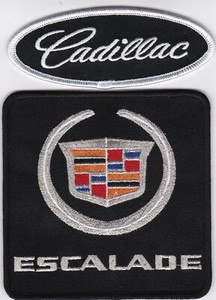 cadillac escalade black silver sew iron on patch emblem badge embroidered v8 ebay ebay