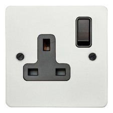 G&H Flat Plate Matt White FWB Light Switches, Plug Sockets, USB, Dimmer, Toggle