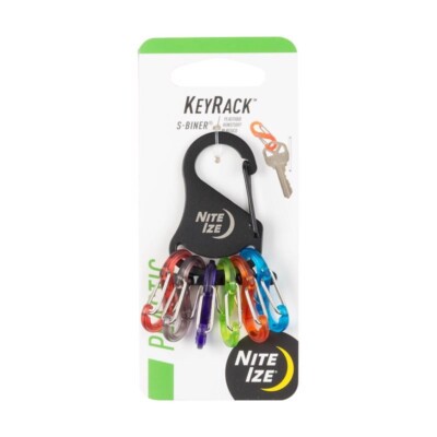 Nite Ize KeyRack 2 in. D Stainless Steel Black Carabiner KeyChain 1 pk